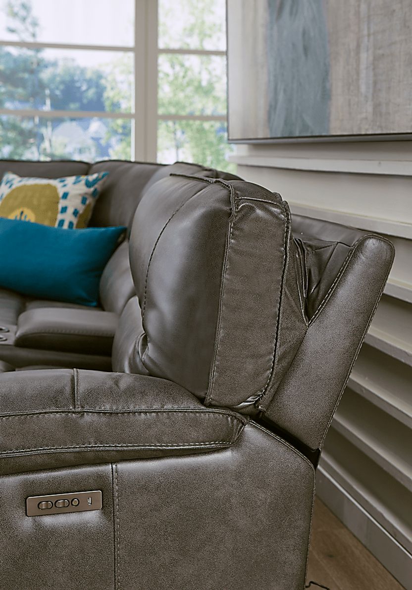 Caranova Dark Gray 7 Pc Dual Power Reclining Sectional Living Room