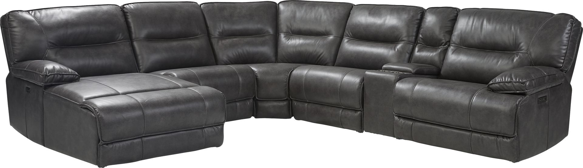 Caranova Dark Gray 8 Pc Dual Power Sectional Living Room Plus 70 in. TV - Image 2
