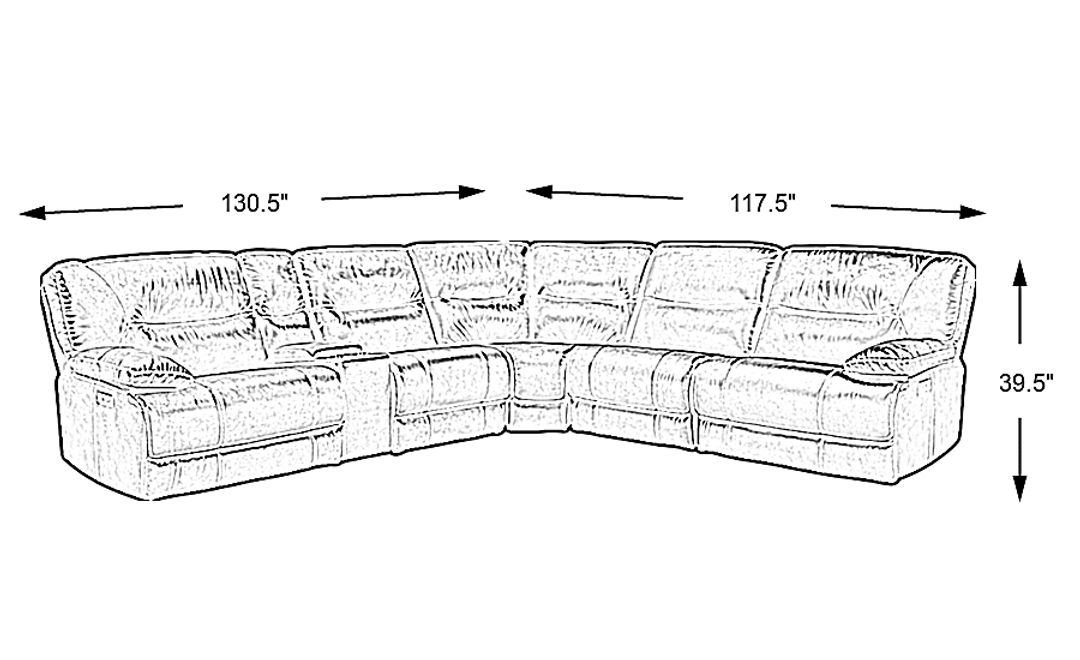 Caranova 6 Pc Dual Power Reclining Sectional