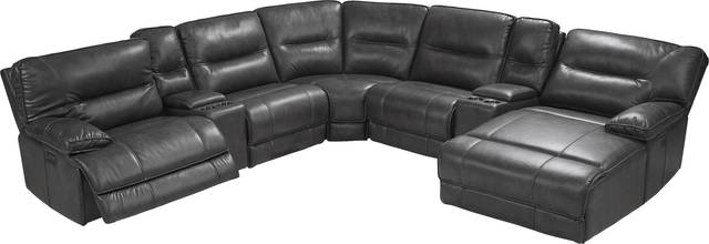 Caranova Dark Gray 7 Pc Dual Power Reclining Sectional - Thumbnail - Image 3