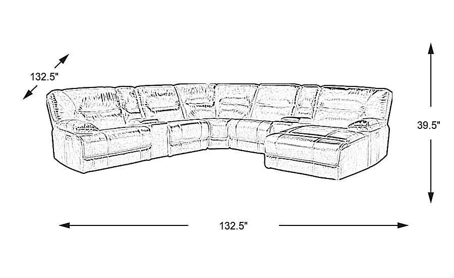 Caranova Dark Gray 7 Pc Dual Power Reclining Sectional Rooms To Go