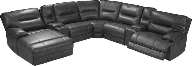 Caranova Dark Gray 7 Pc Dual Power Reclining Sectional - Thumbnail - Image 3
