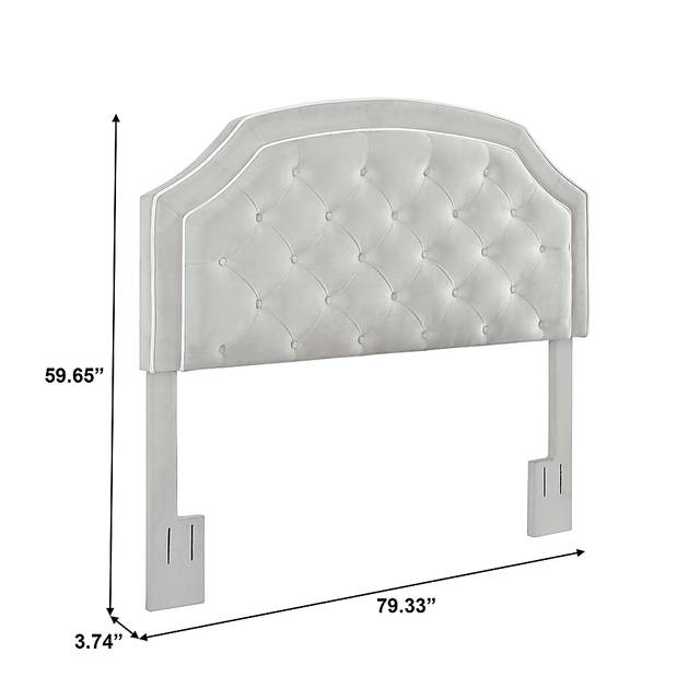 Carasena Light Gray King/California Headboard - Thumbnail - Image 8