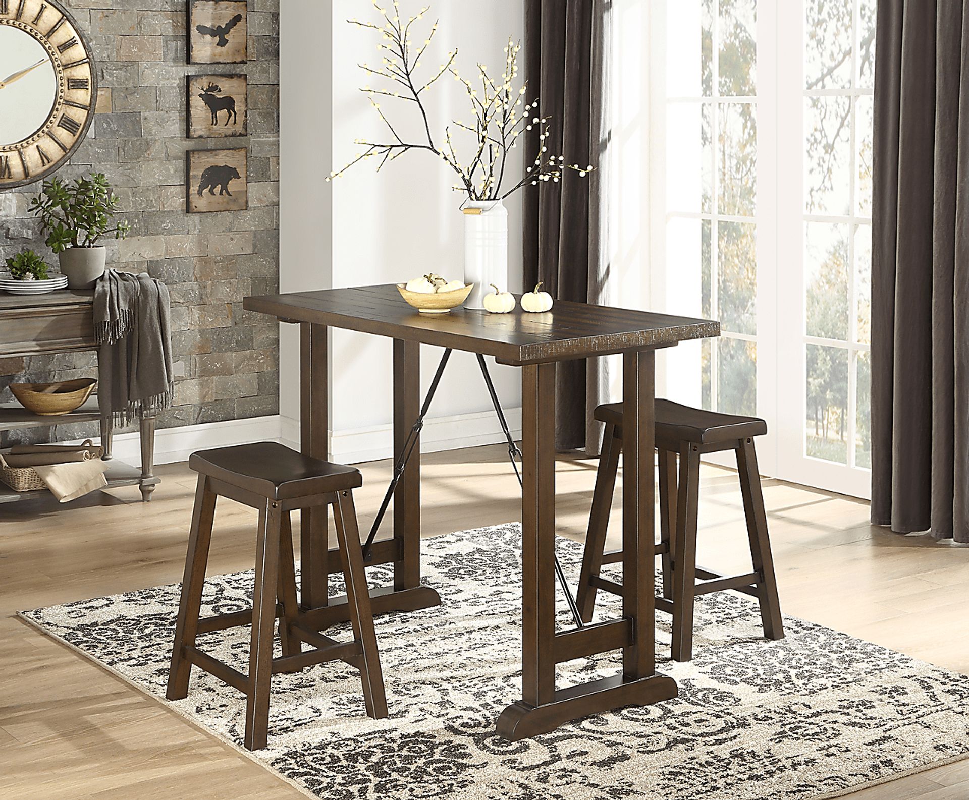 Carberry Brown Counter Dining Set 3pc - Image 2