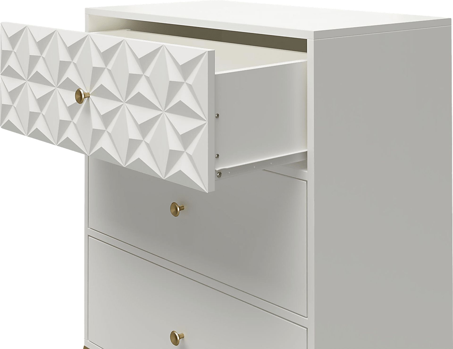 Carbore White 3 Drawer Dresser - Image 4