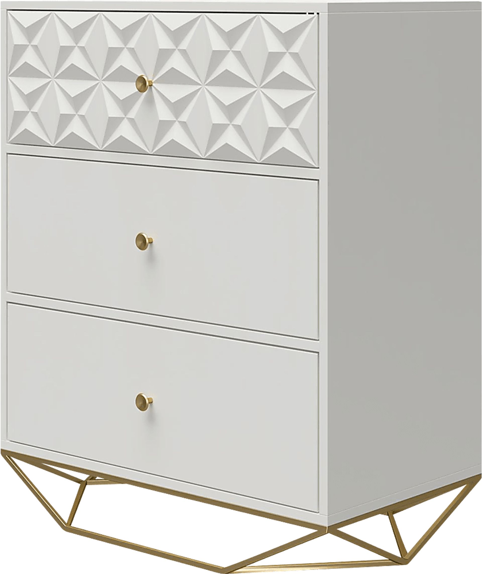 Carbore White 3 Drawer Dresser - Image 6
