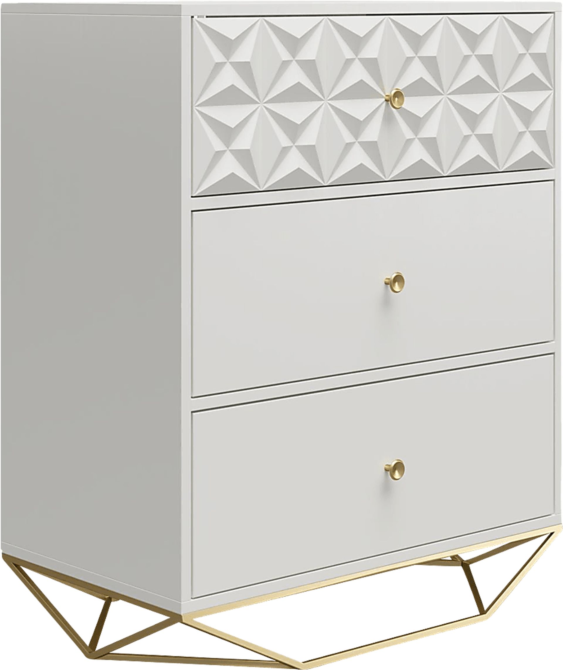 Carbore White 3 Drawer Dresser - Image 7