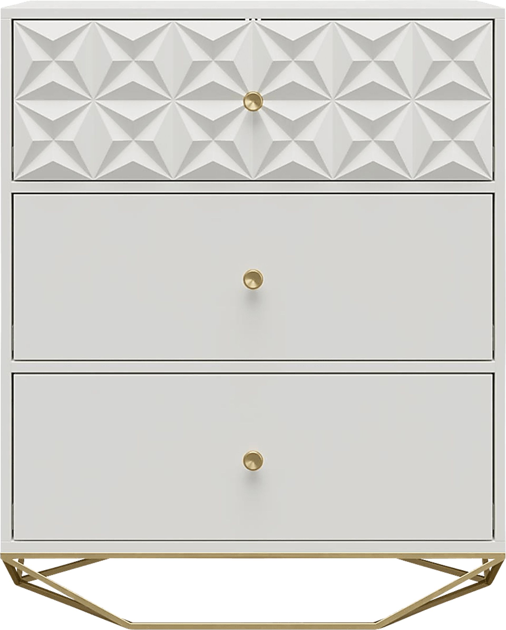 Carbore White 3 Drawer Dresser - Image 1