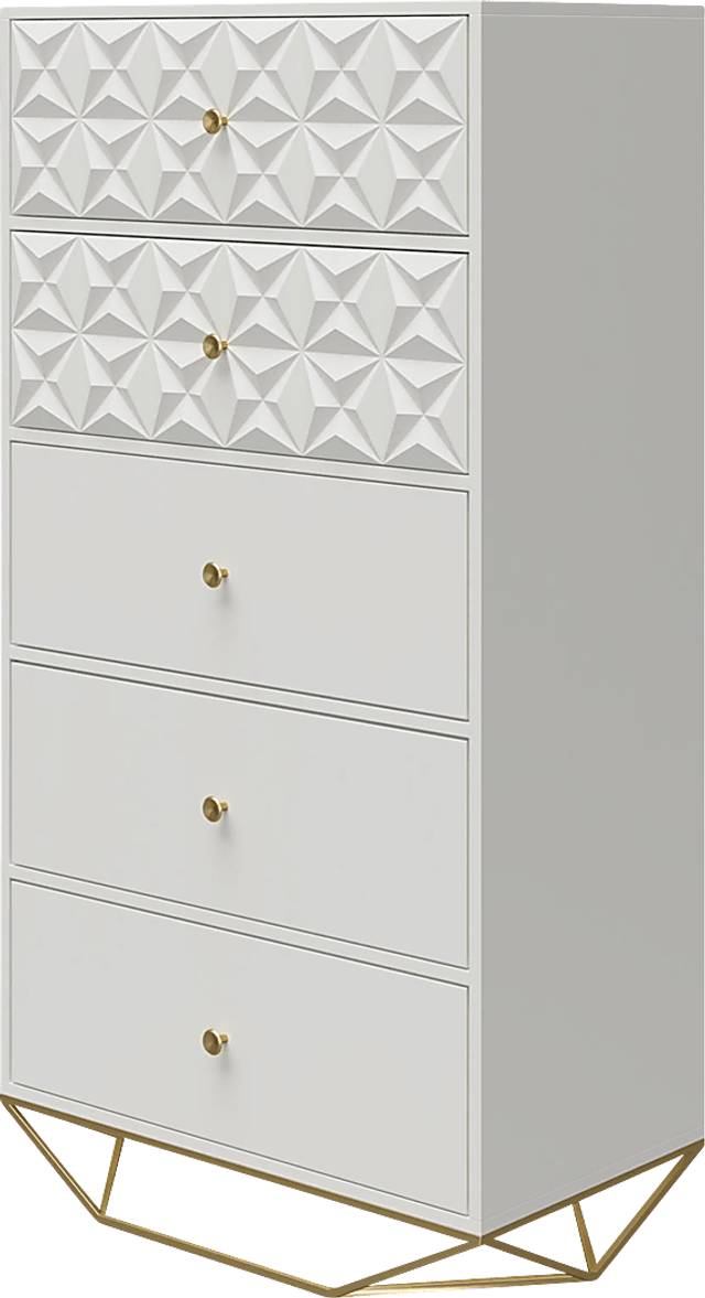 Carbore White 5 Drawer Dresser - Thumbnail - Image 5