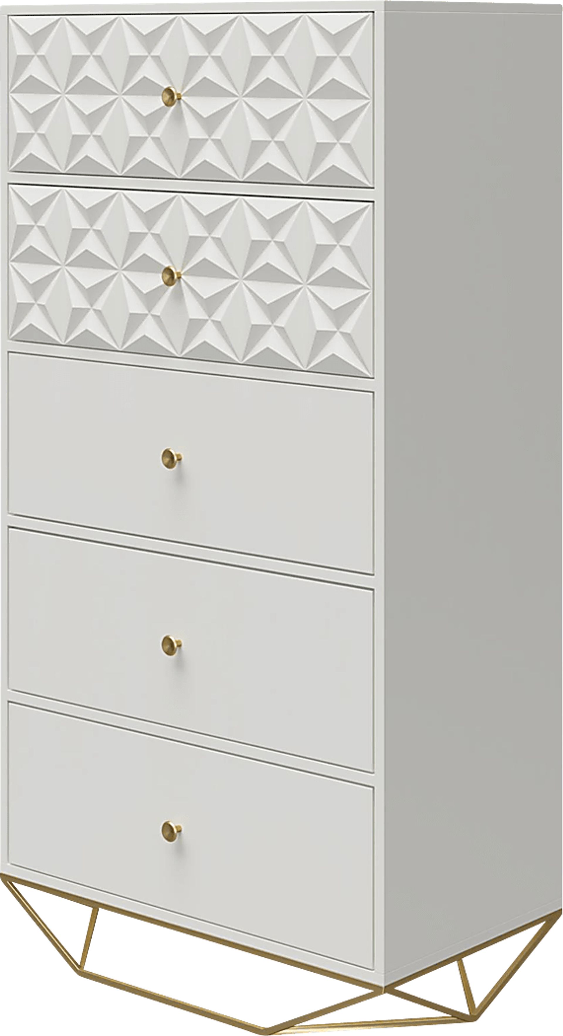 Carbore White 5 Drawer Dresser - Image 5