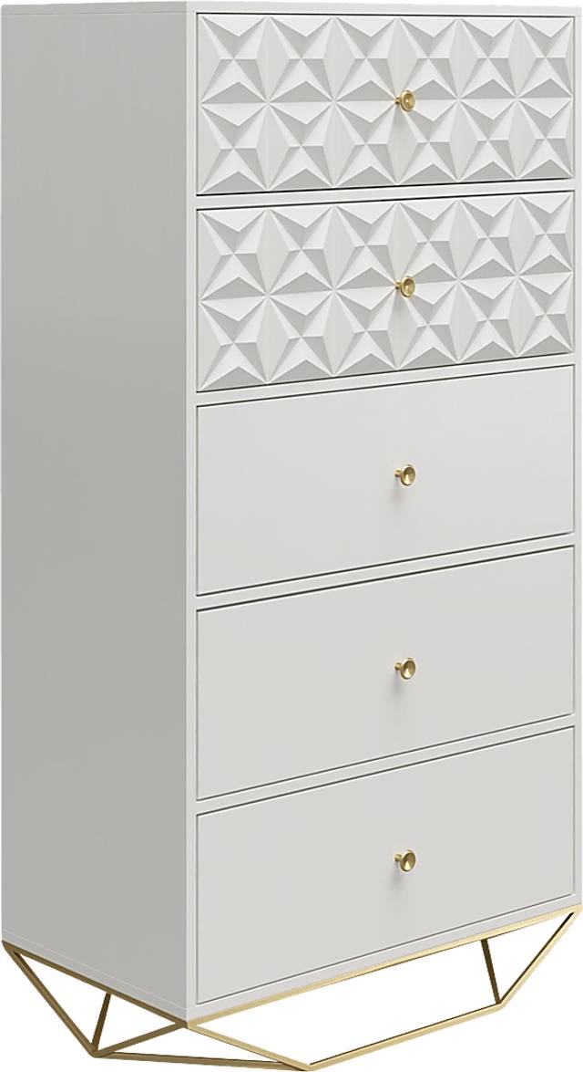 Carbore White 5 Drawer Dresser - Thumbnail - Image 6