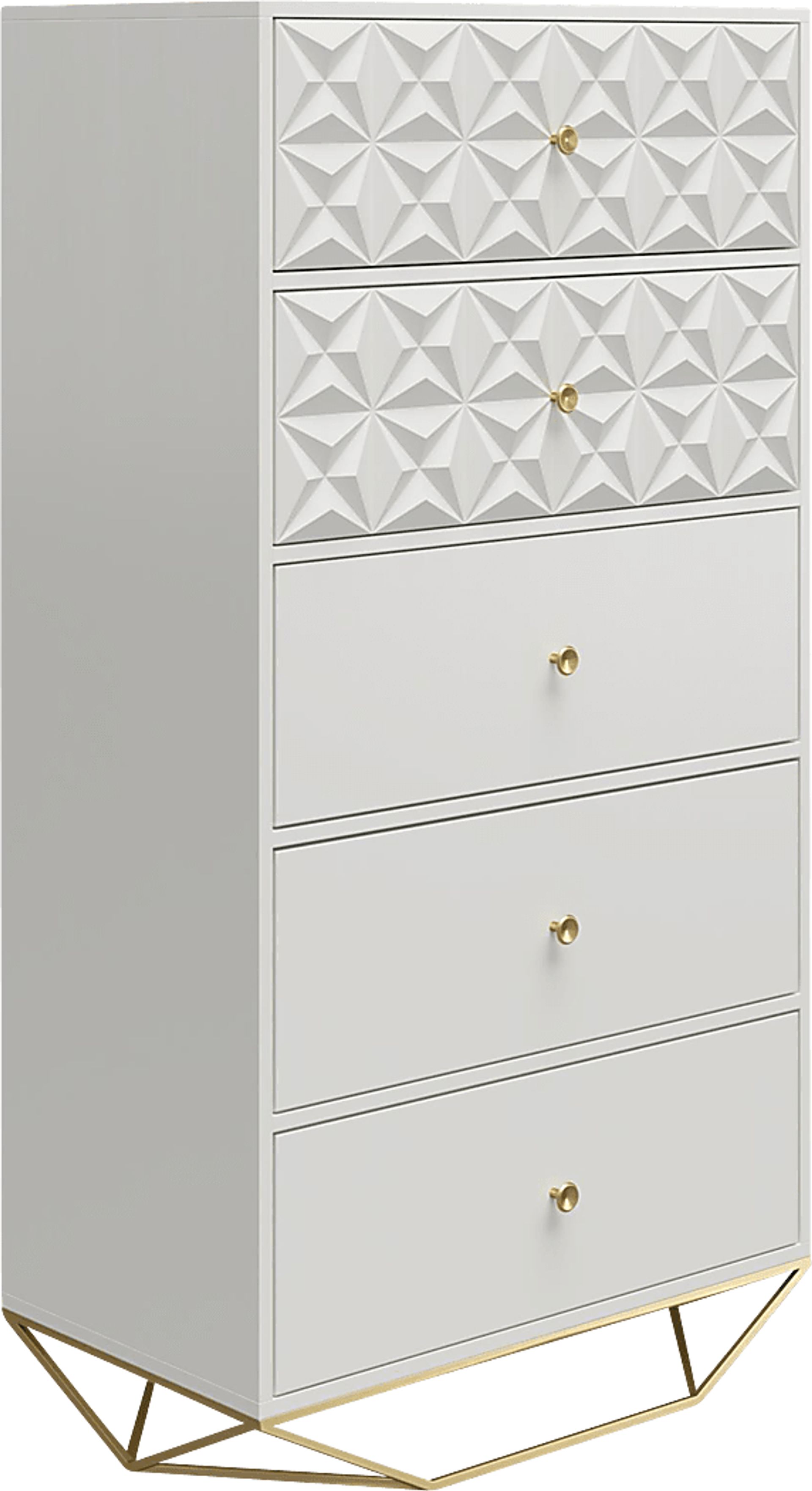 Carbore White 5 Drawer Dresser - Image 6