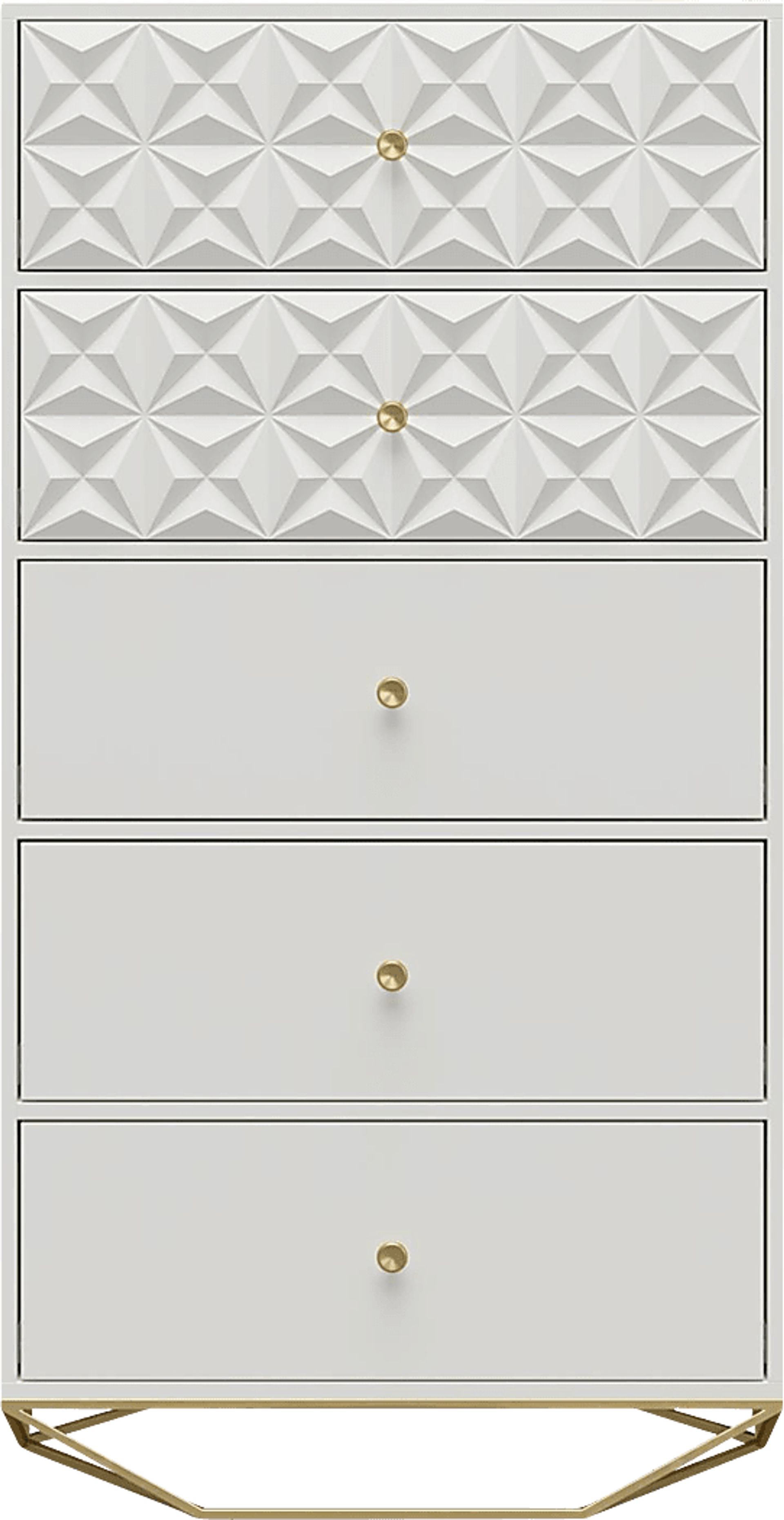 Carbore White 5 Drawer Dresser - Image 1
