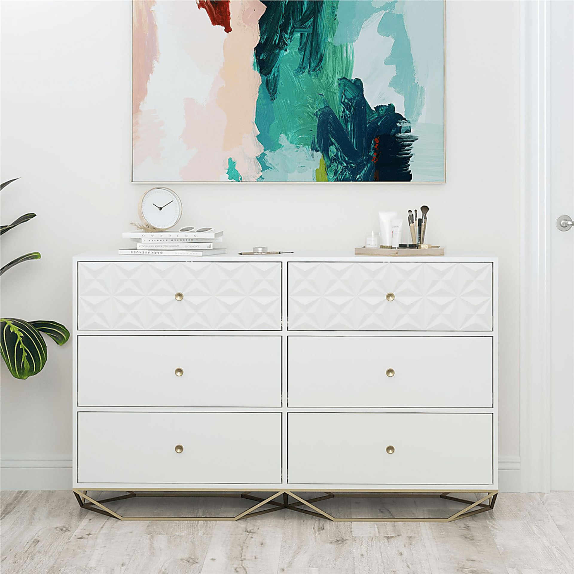 Carbore White 6 Drawer Dresser - Image 2
