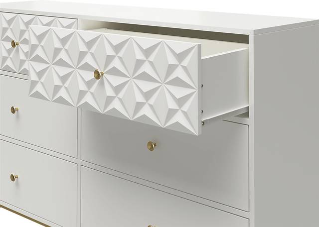 Carbore White 6 Drawer Dresser - Thumbnail - Image 3