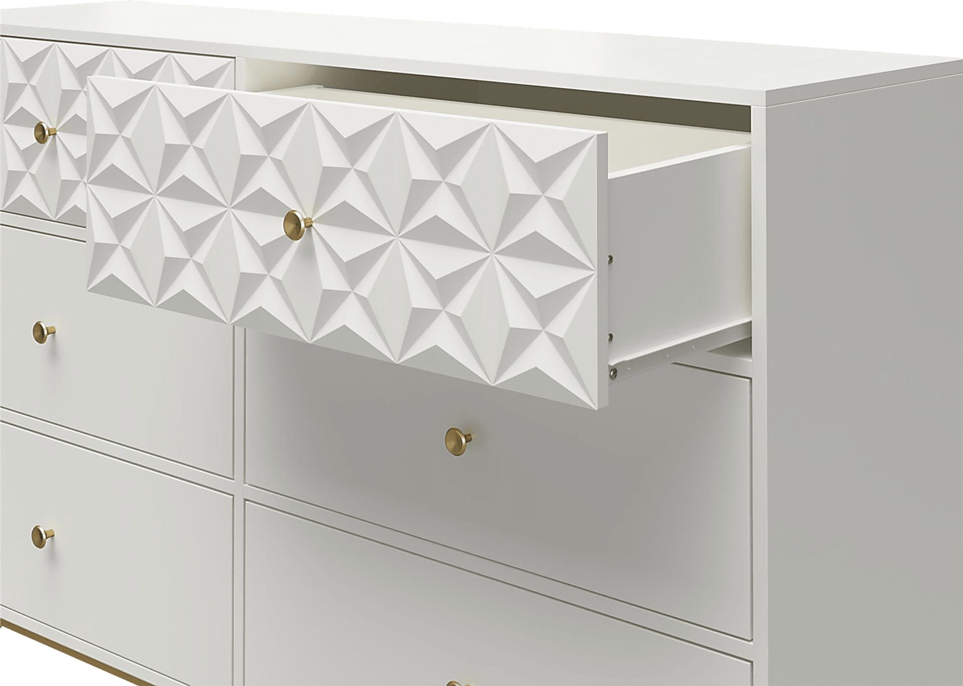 Carbore White 6 Drawer Dresser - Image 3