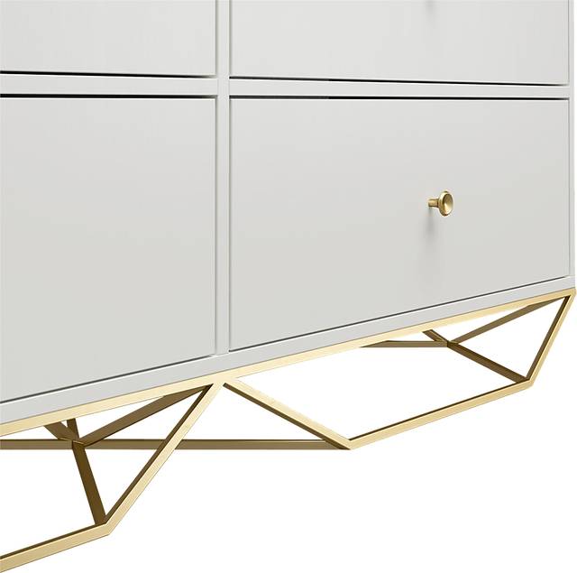 Carbore White 6 Drawer Dresser - Thumbnail - Image 4