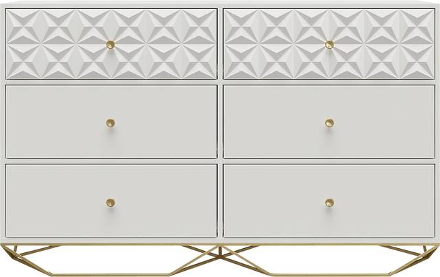 Carbore White 6 Drawer Dresser - Thumbnail - Image 1