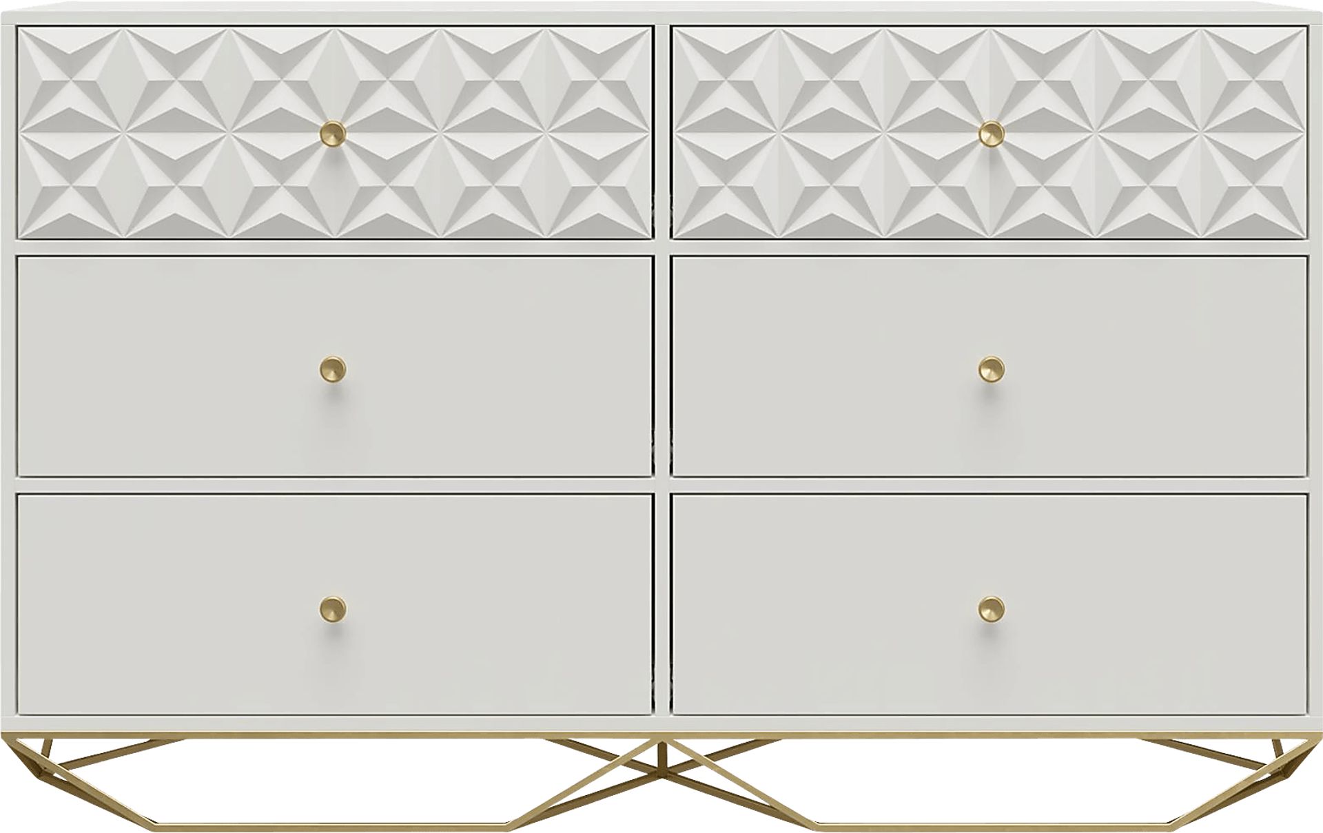 Carbore White 6 Drawer Dresser - Image 1
