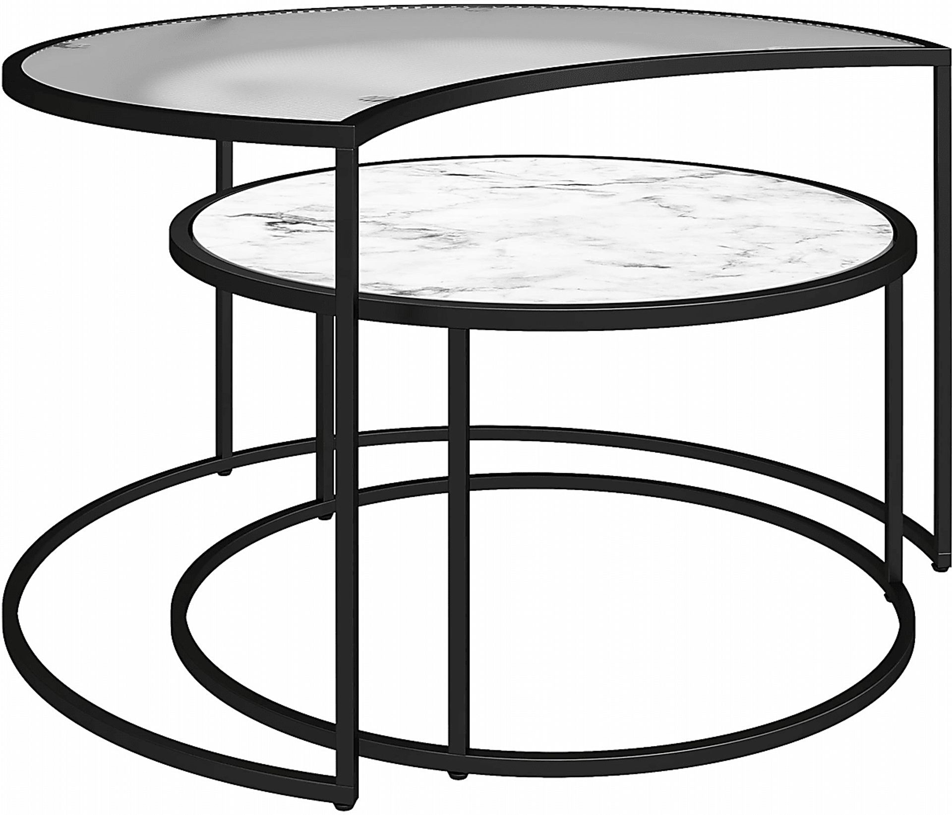 Cardella White Nesting Cocktail Tables, Set of 2 - Image 4