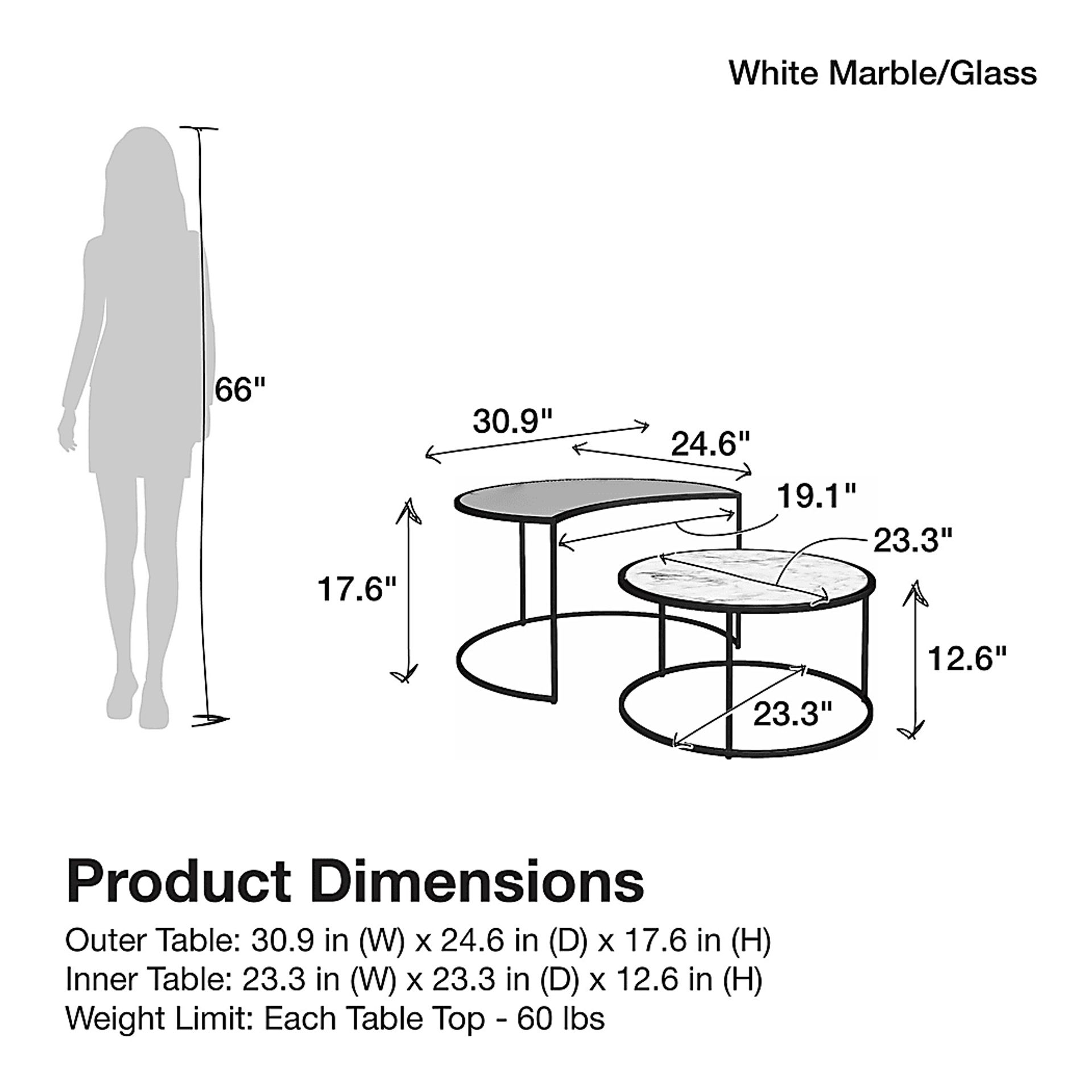 Cardella White Nesting Cocktail Tables, Set of 2 - Image 10