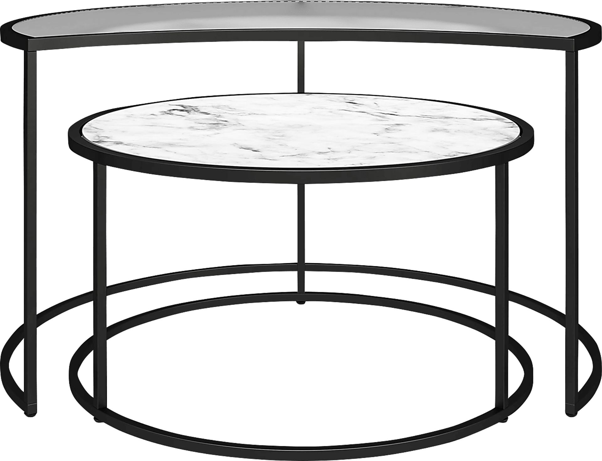Cardella White Nesting Cocktail Tables, Set of 2 - Image 1