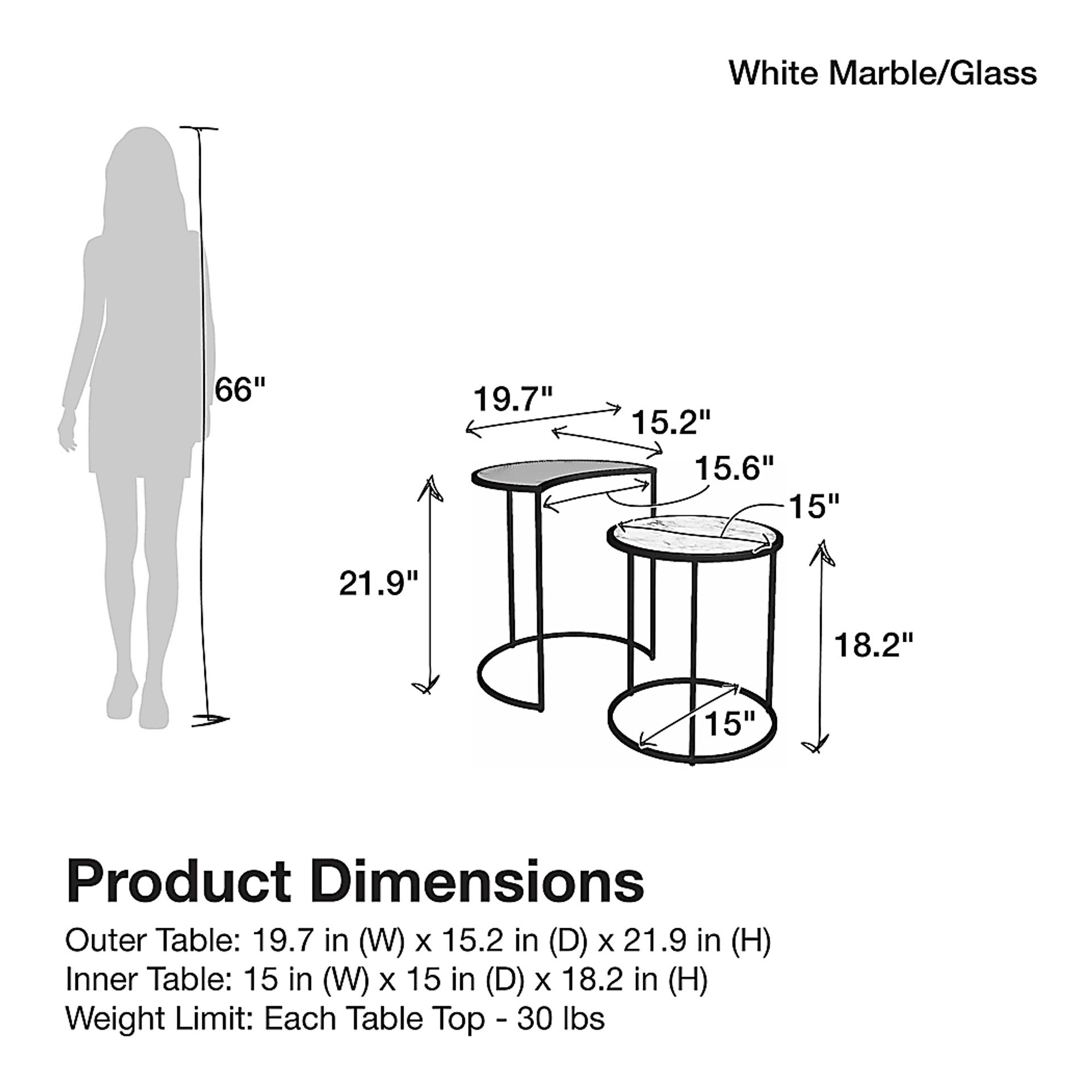 Cardella White Nesting End Tables, Set of 2 - Image 11