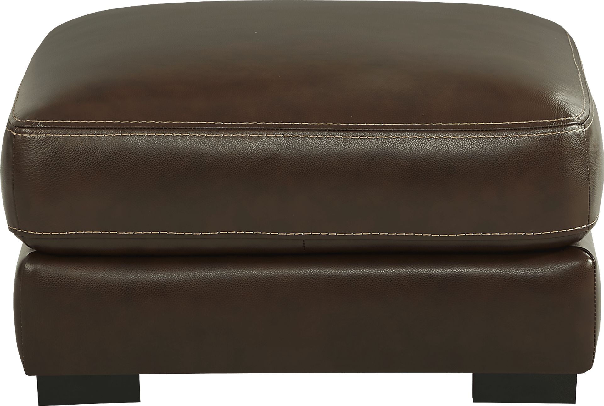 Cardenas Mahogany Leather Cocktail Ottoman - Image 1