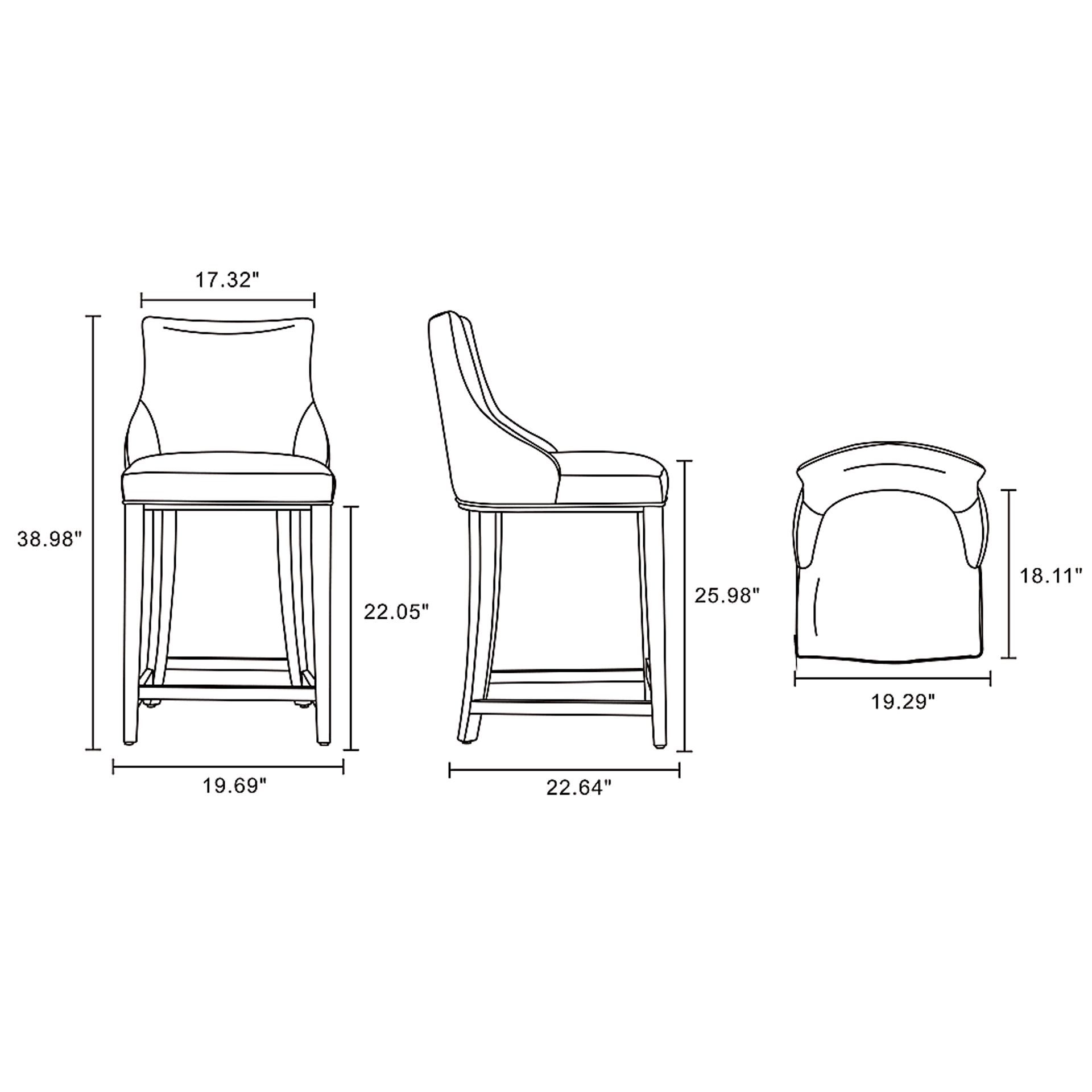 Carderock Taupe Counter Stool - Image 6