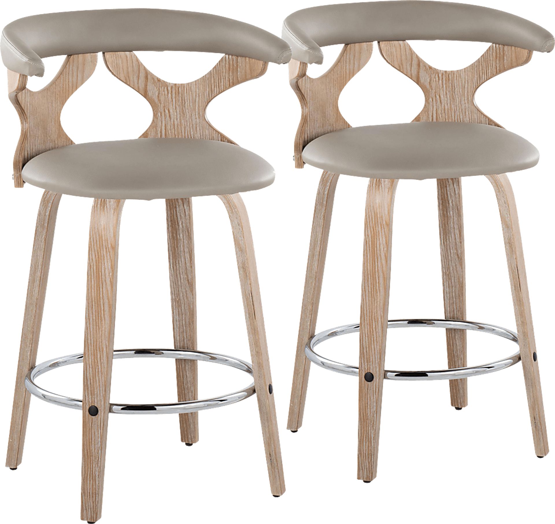 Cardeza II Light Gray Counter Height Stool, Set of 2 - Image 1