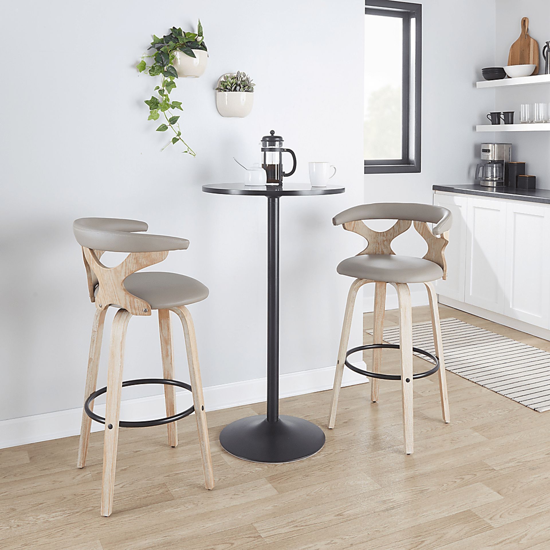 Cardeza III Light Gray Barstool, Set of 2 - Image 2
