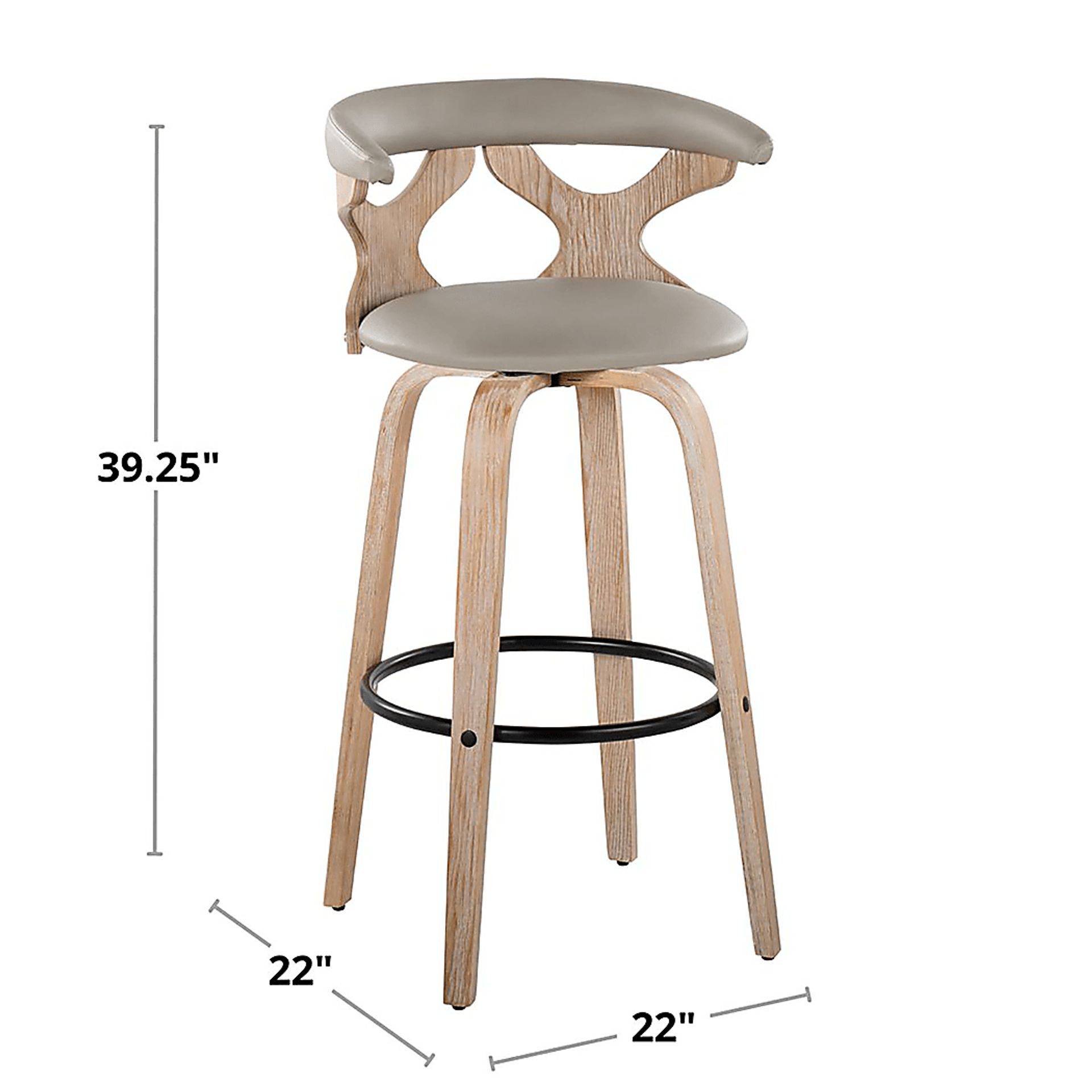 Cardeza III Light Gray Barstool, Set of 2 - Image 10