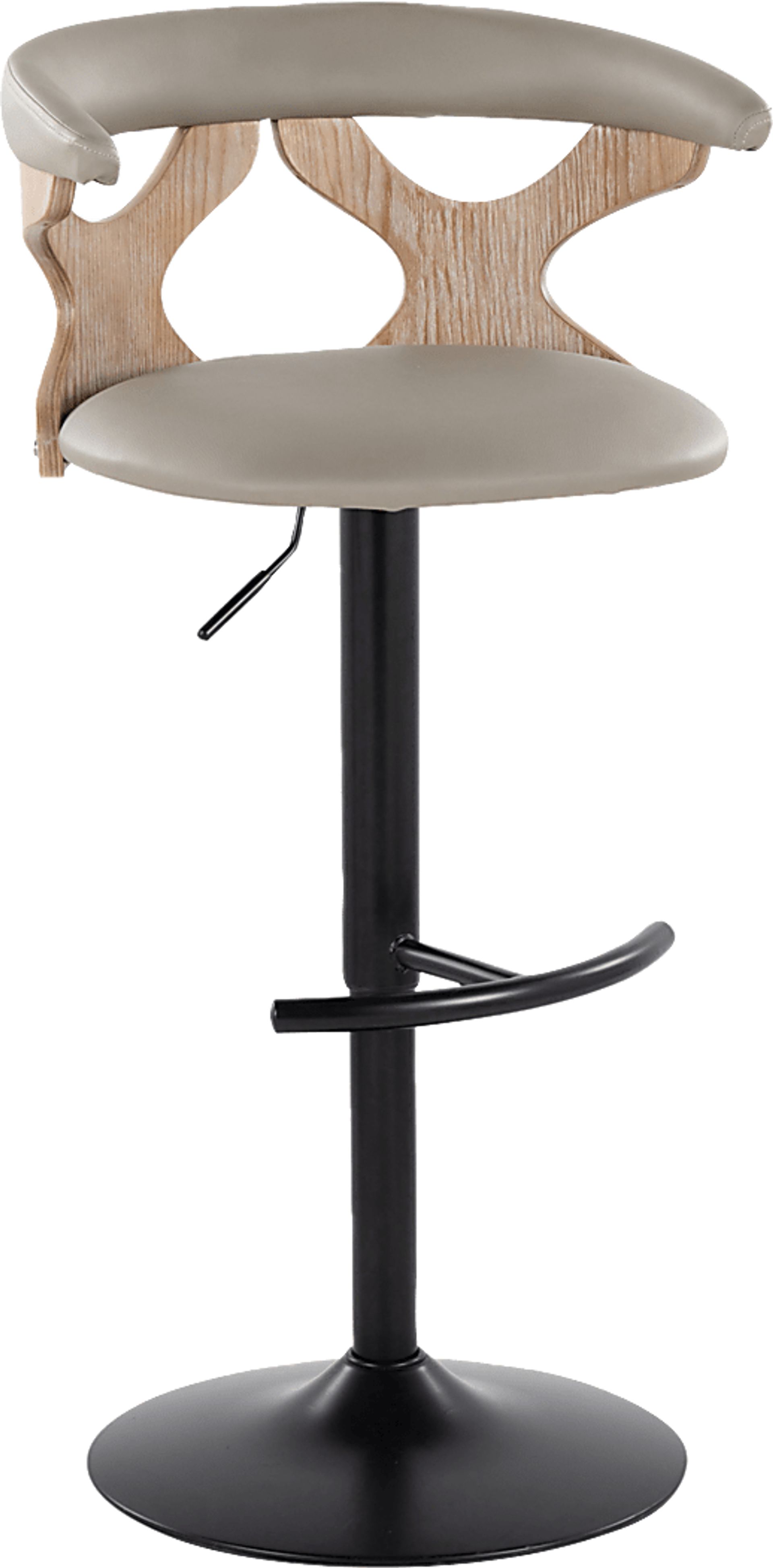 Cardeza IV Gray Adjustable Swivel Barstool, Set of 2 - Image 7