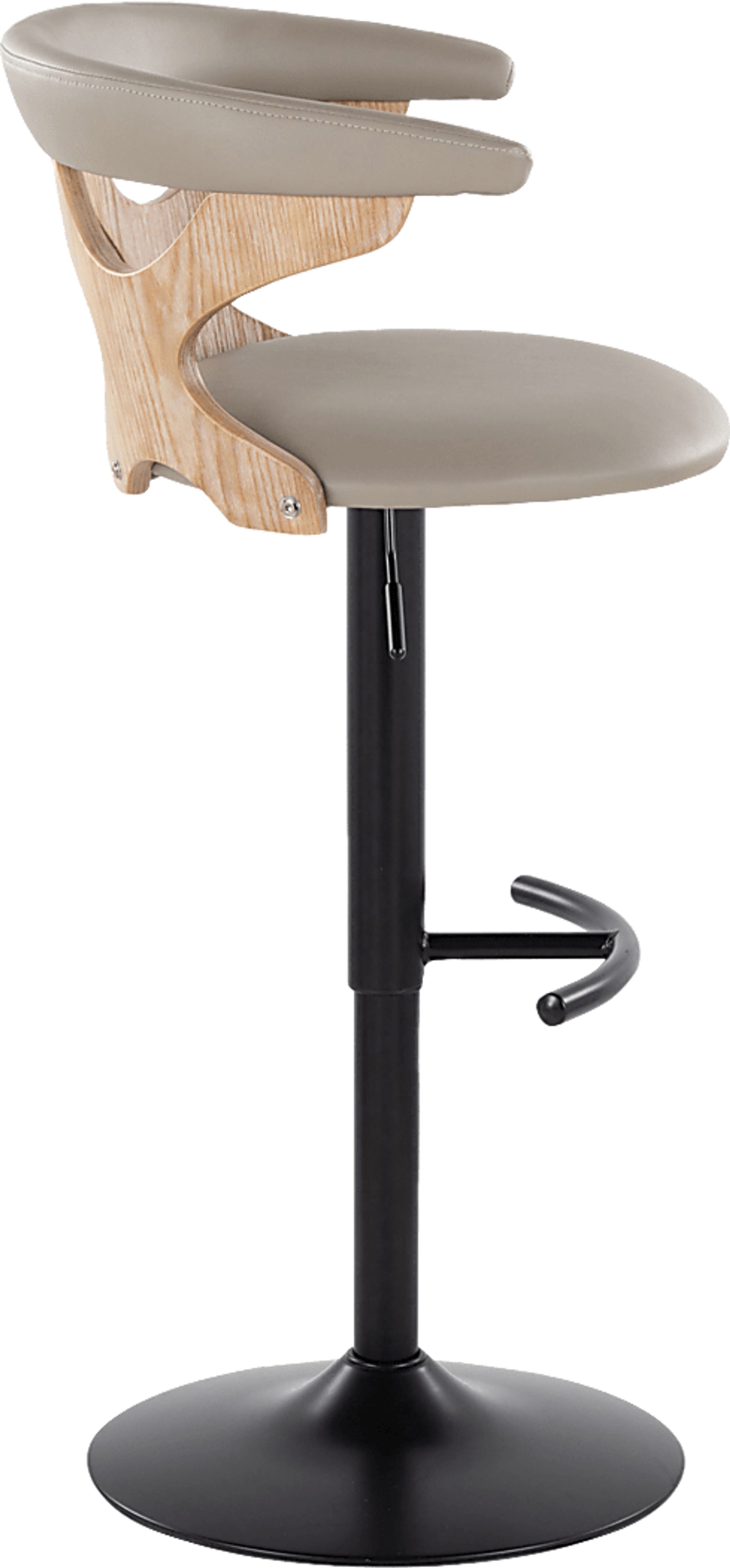 Cardeza IV Gray Adjustable Swivel Barstool, Set of 2 - Image 8
