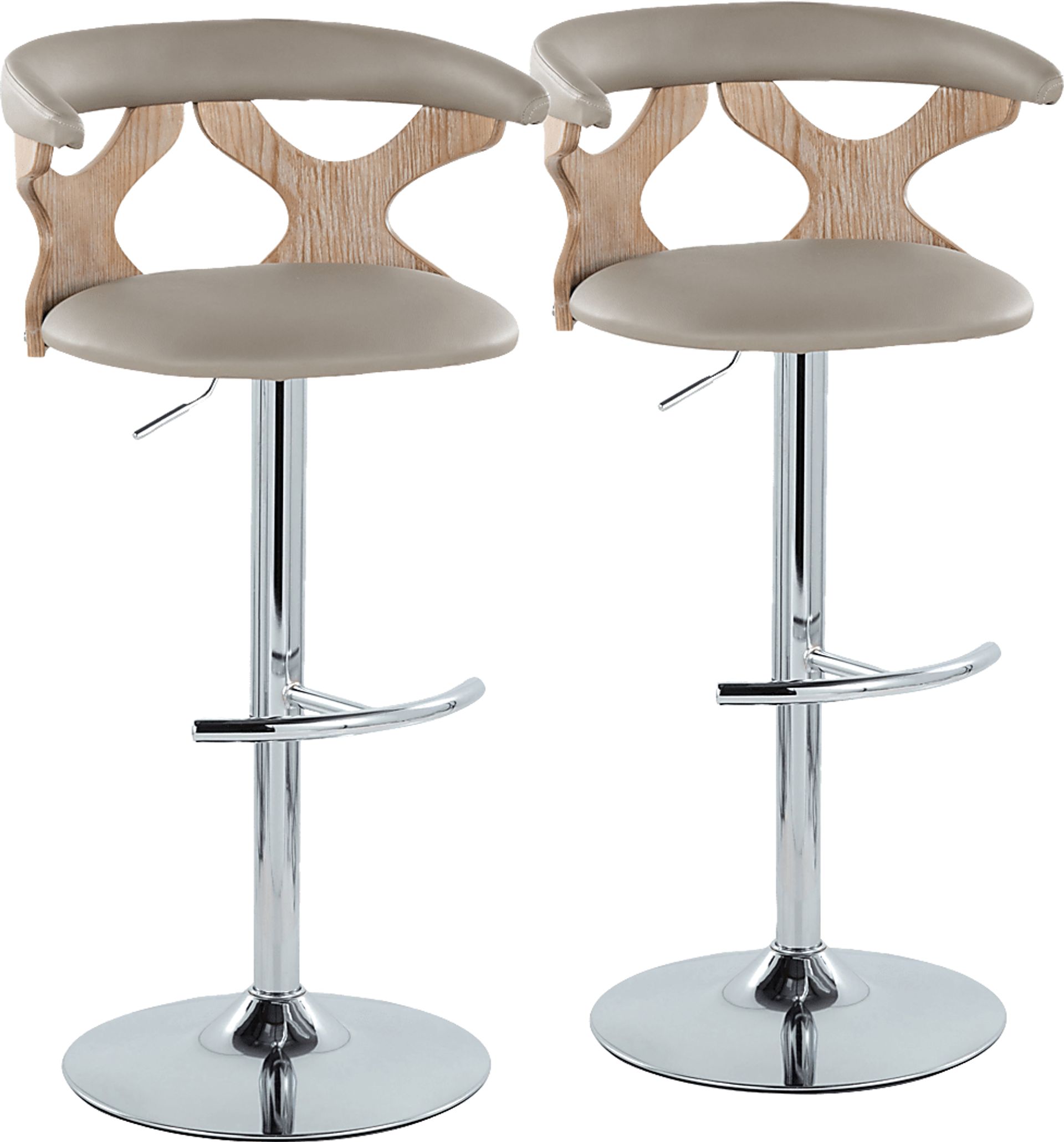 Cardeza V Gray Adjustable Swivel Barstool, Set of 2 - Image 1