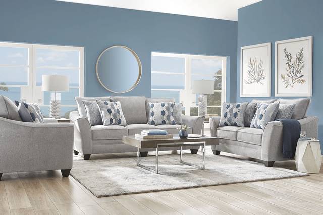 Cardiff Court Silver 5 Pc Living Room - Thumbnail - Image 1