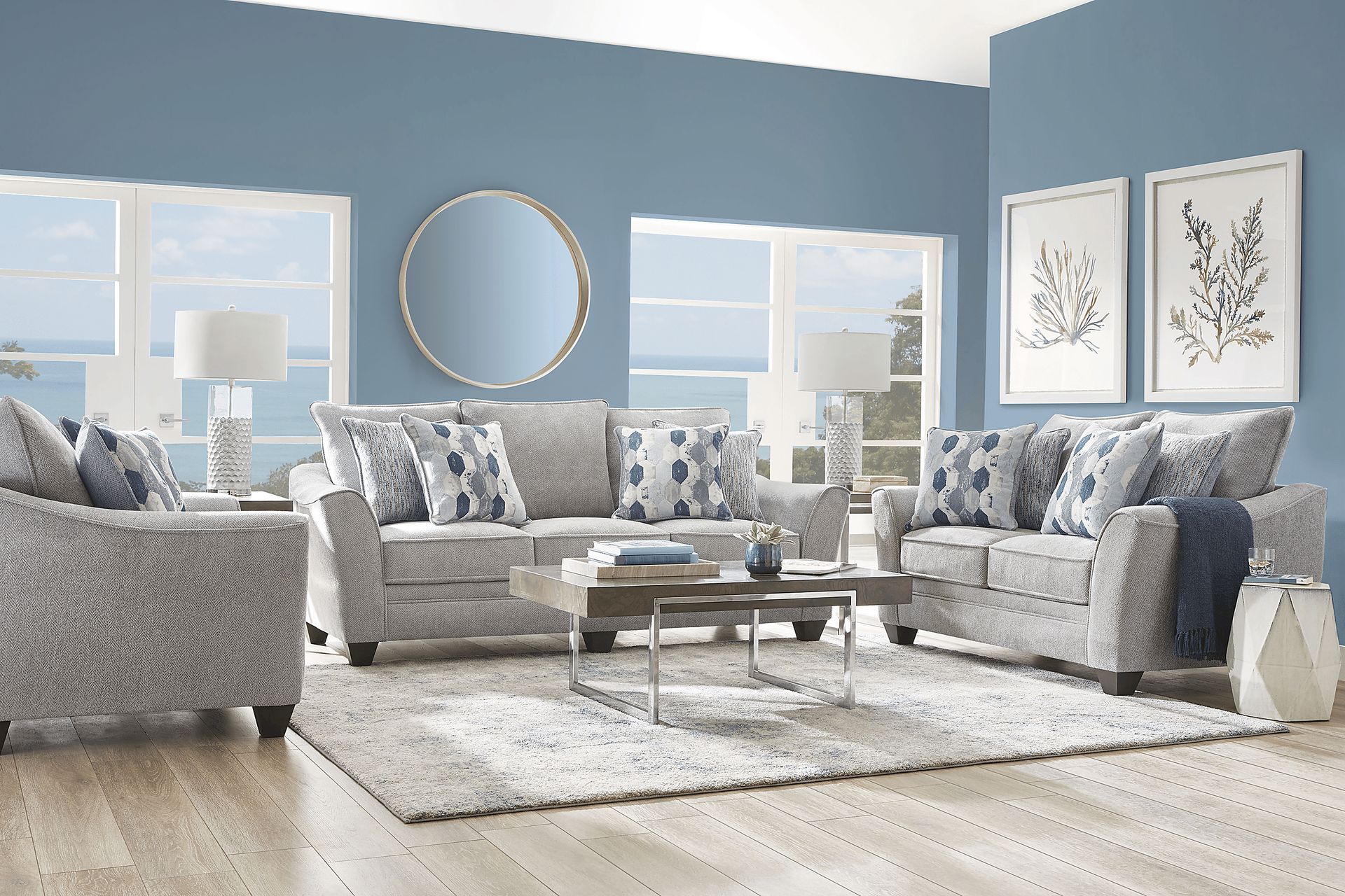 Cardiff Court Silver 7 Pc Living Room - Image 1