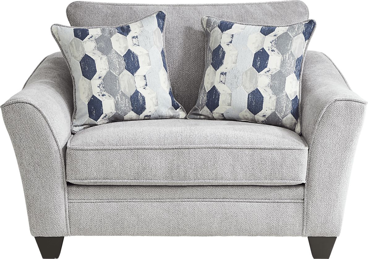 Cardiff Court Silver Gray Polyester Fabric Sofa - Rooms To Go