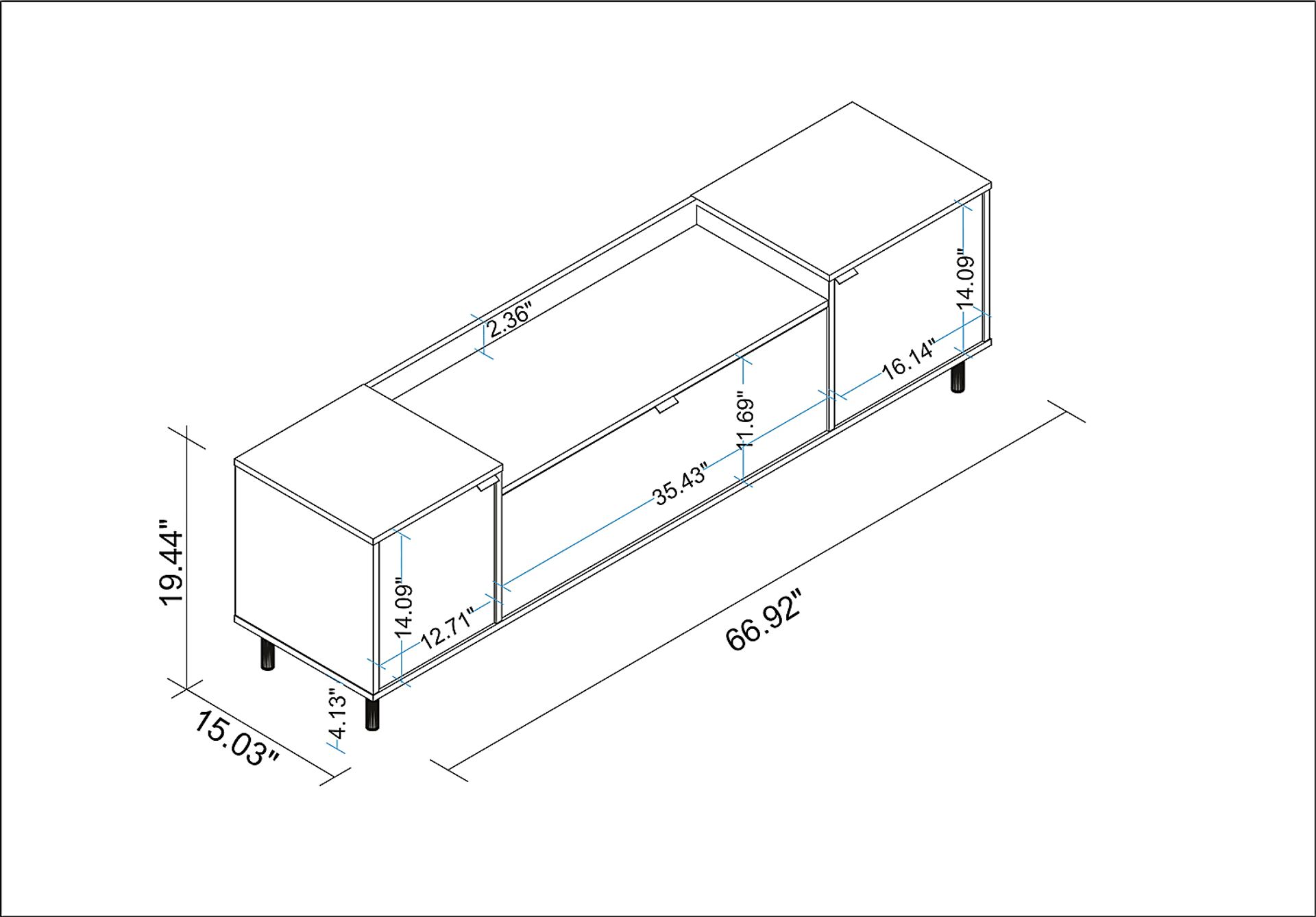 Cardifs White 67 in. Console - Image 8