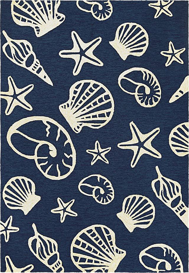 Cardita Blue 5'6 x 8' Indoor/Outdoor Rug - Thumbnail - Image 1