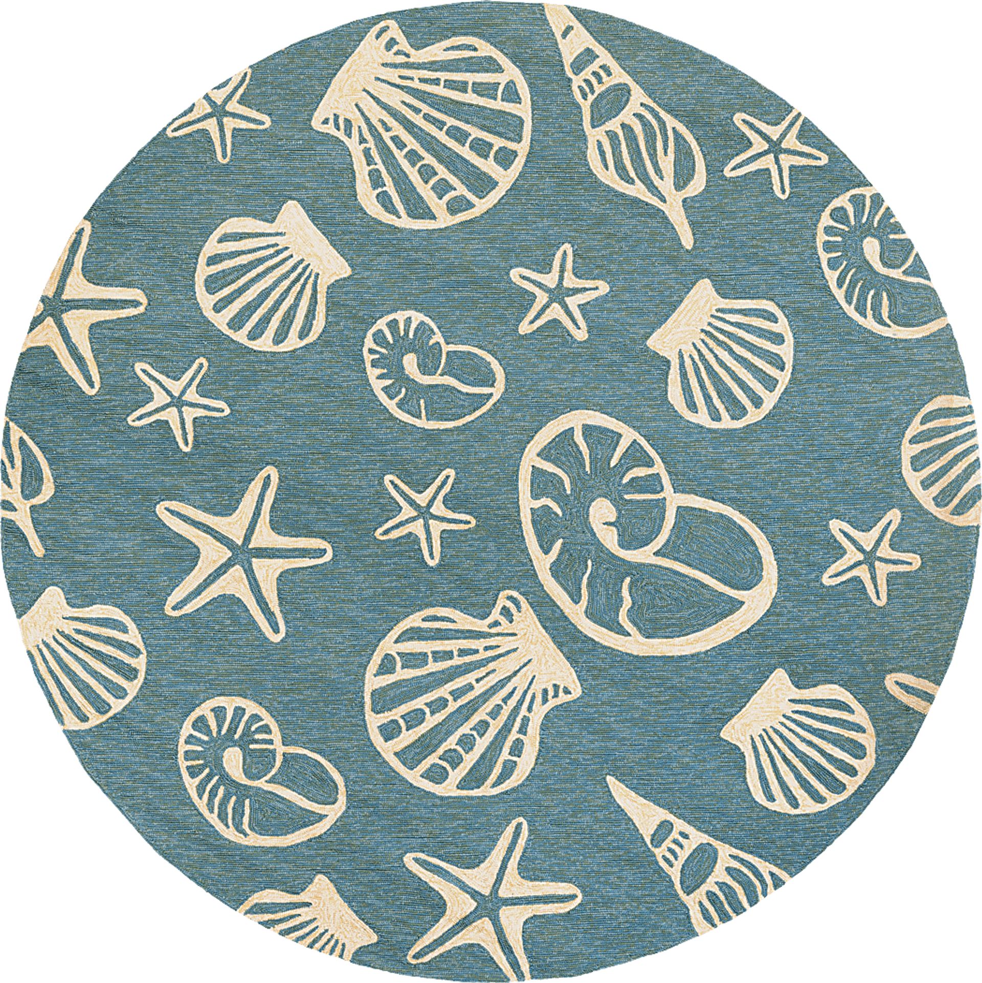Cardita Blue 7'10 Round Indoor/Outdoor Rug - Image 1