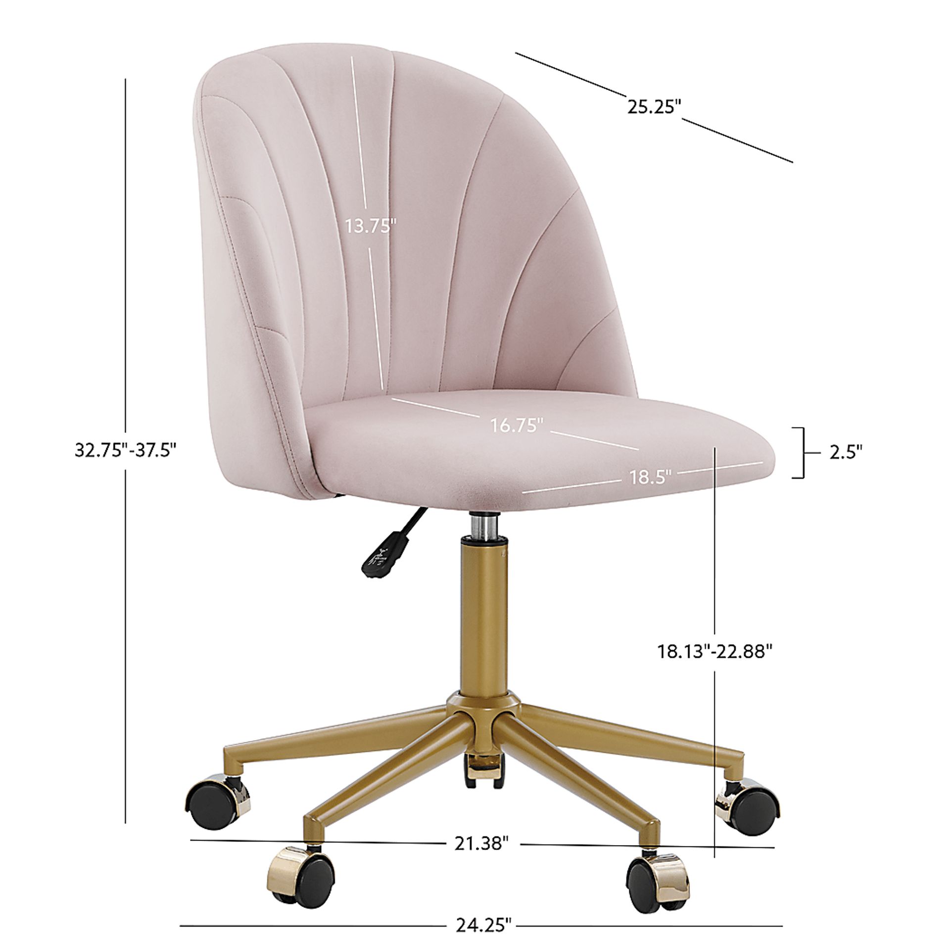 Cardlow Blush Desk Chair - Image 16