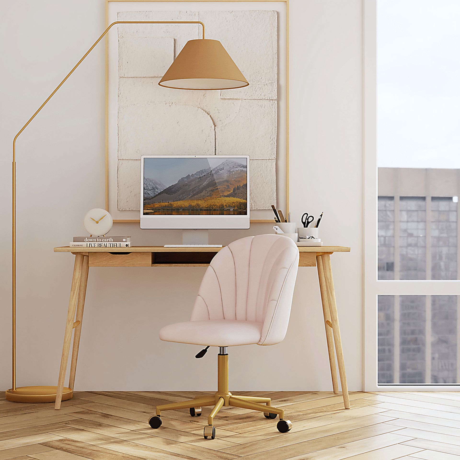 Cardlow Blush Desk Chair - Image 5