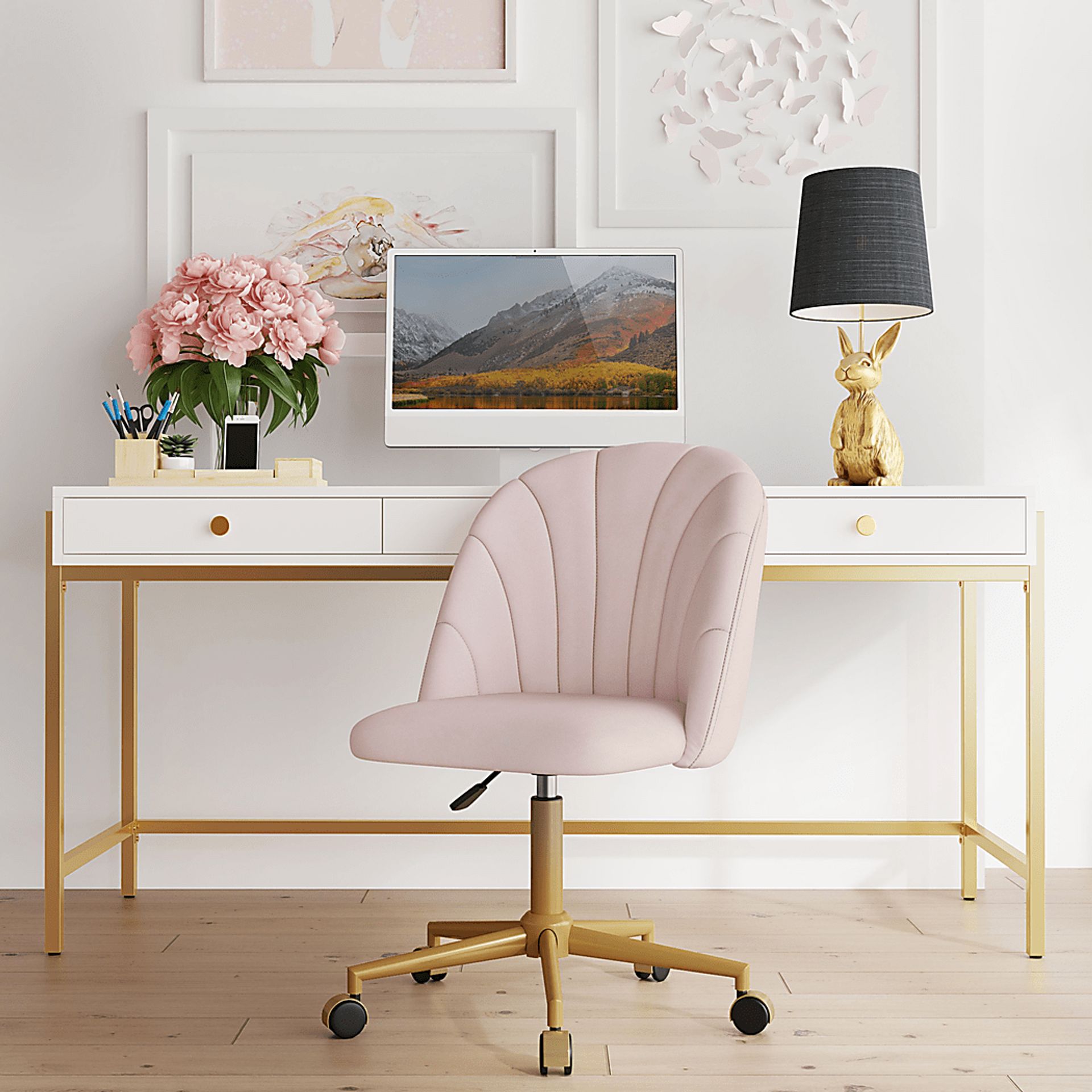 Cardlow Blush Desk Chair - Image 6