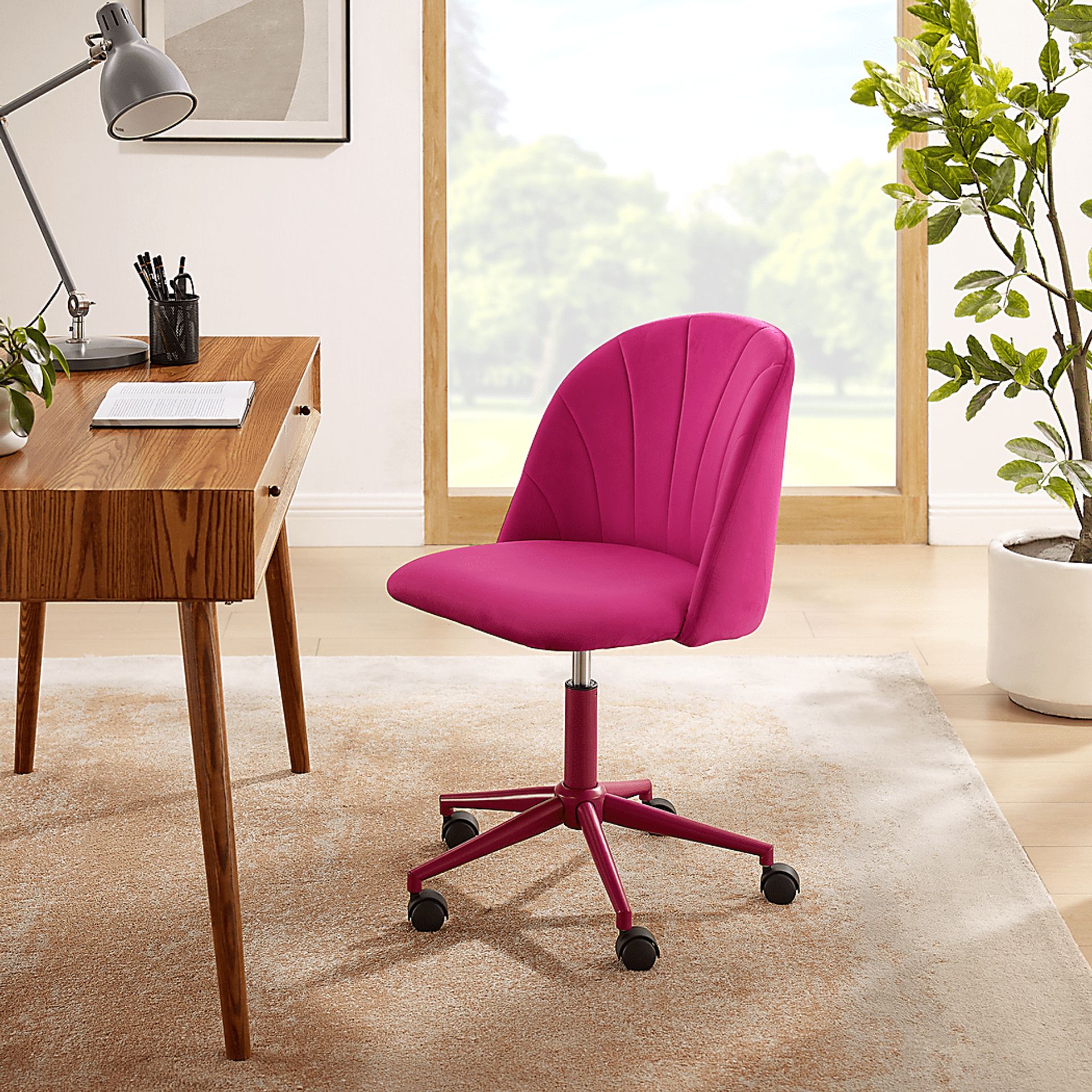 Cardlow Hot Pink Desk Chair - Image 2