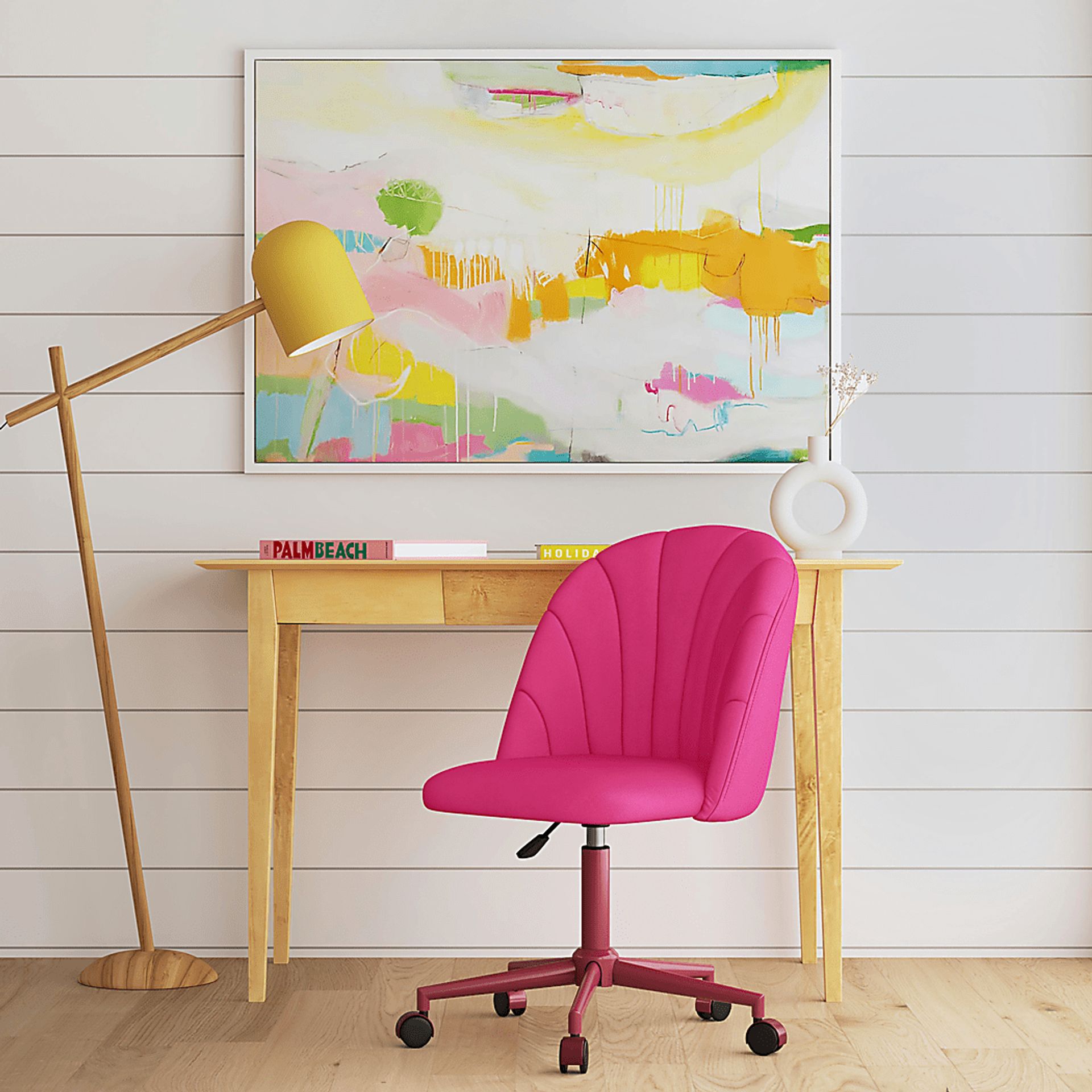 Cardlow Hot Pink Desk Chair - Image 5