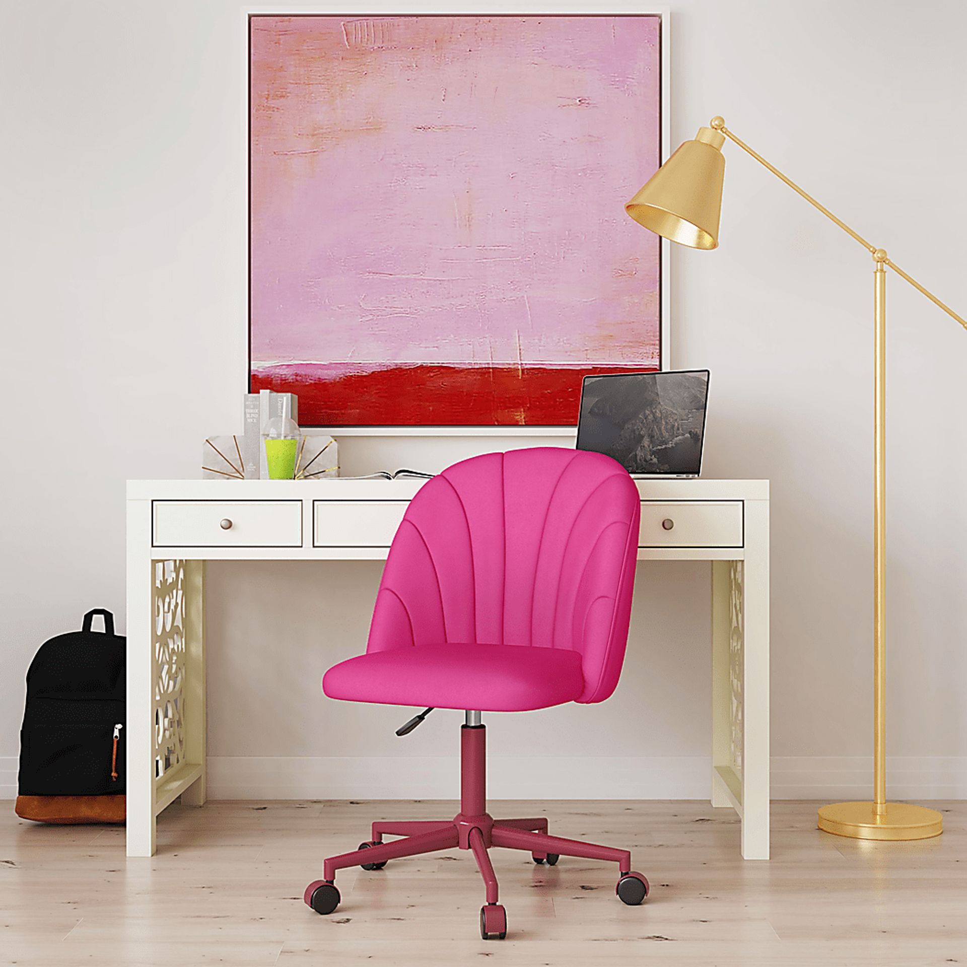 Cardlow Hot Pink Desk Chair - Image 6