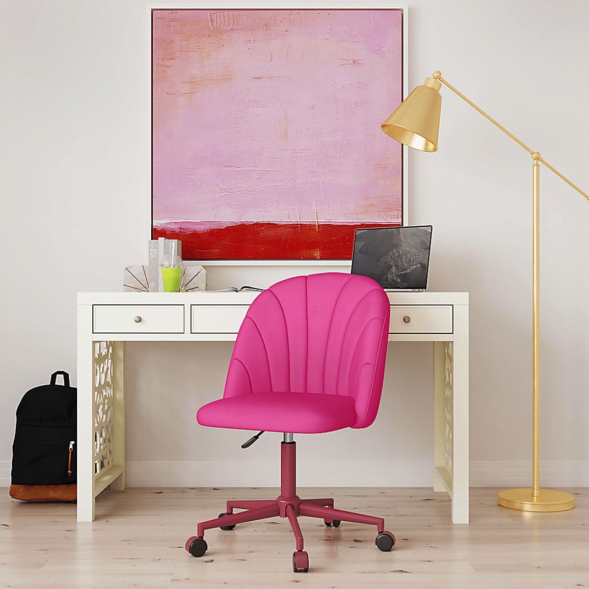 Cardlow Pink Colors Desk Chair | Rooms to Go