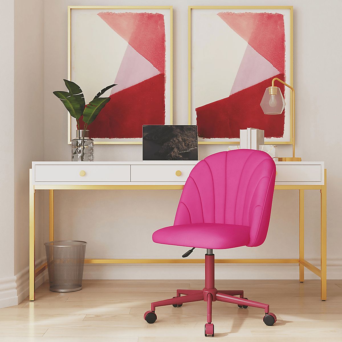 Cardlow Pink Colors Desk Chair | Rooms to Go