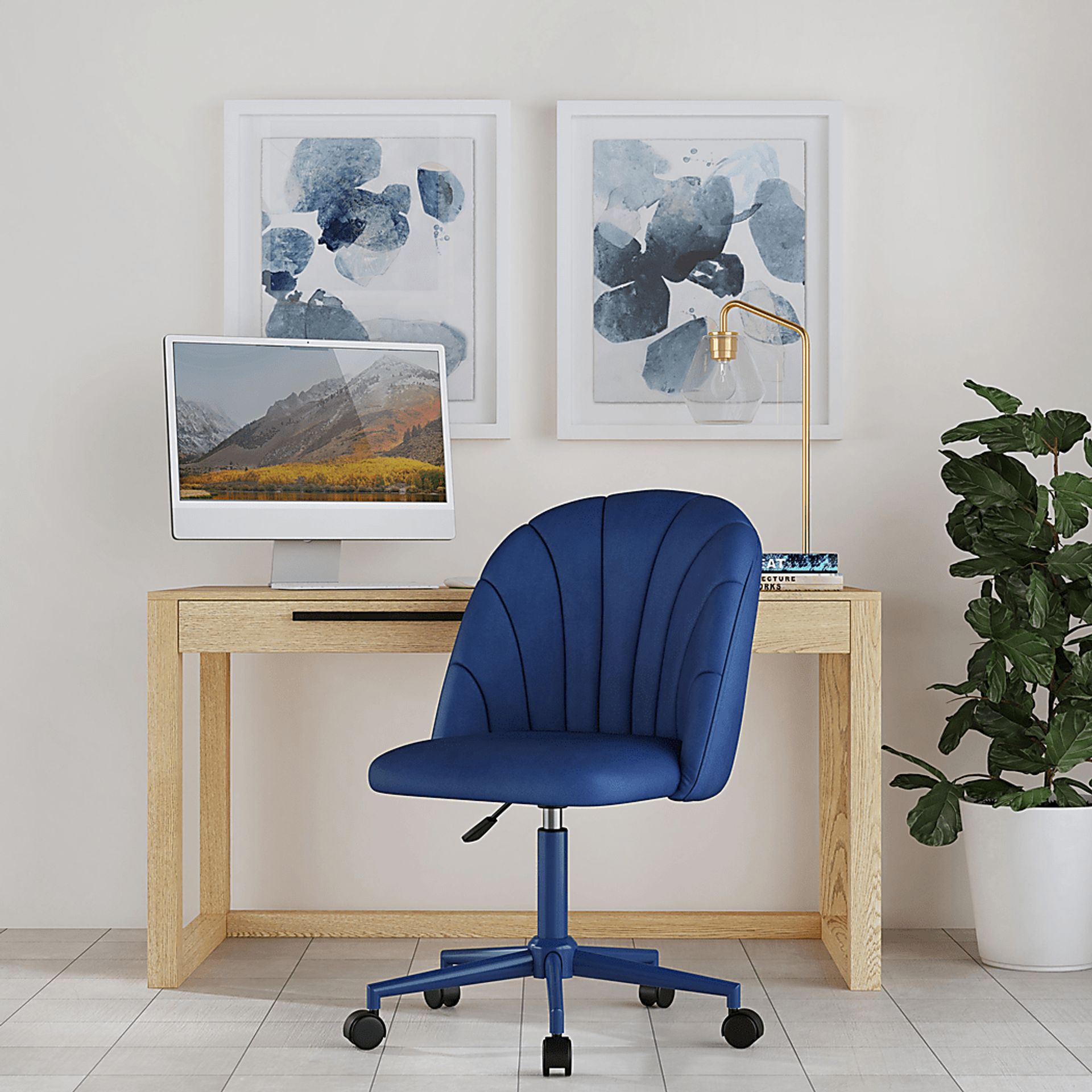 Cardlow Navy Desk Chair - Image 5